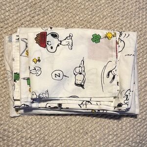 Pottery Barn Kids Snoopy Bedding Sheets - White and Multicolor